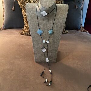 Elegant Multi-Color St Barts Clover Mother of a Pearl Wrap Necklace- New